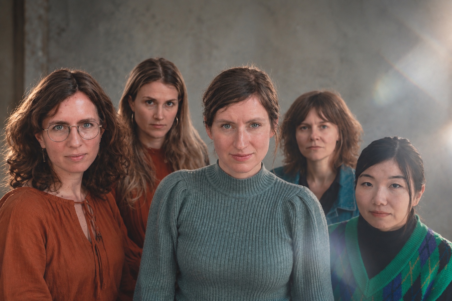 Sara Decker mit den Musikerinnen ihres Expand-Quintetts